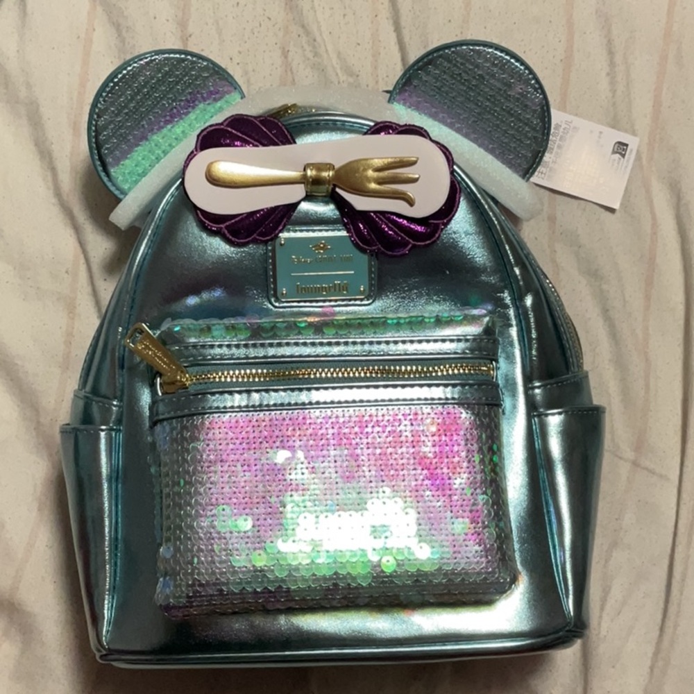 Loungefly Disney cruise line Ariel sequin small/mini backpack